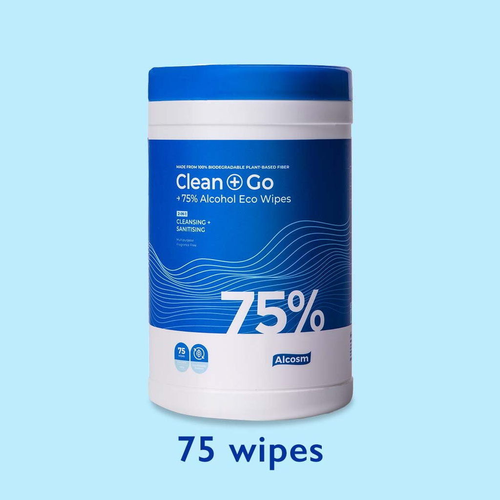 Alcosm™ 75% Alcohol Disinfectant Wipes 75s Eco - Friendly Wet Wipes