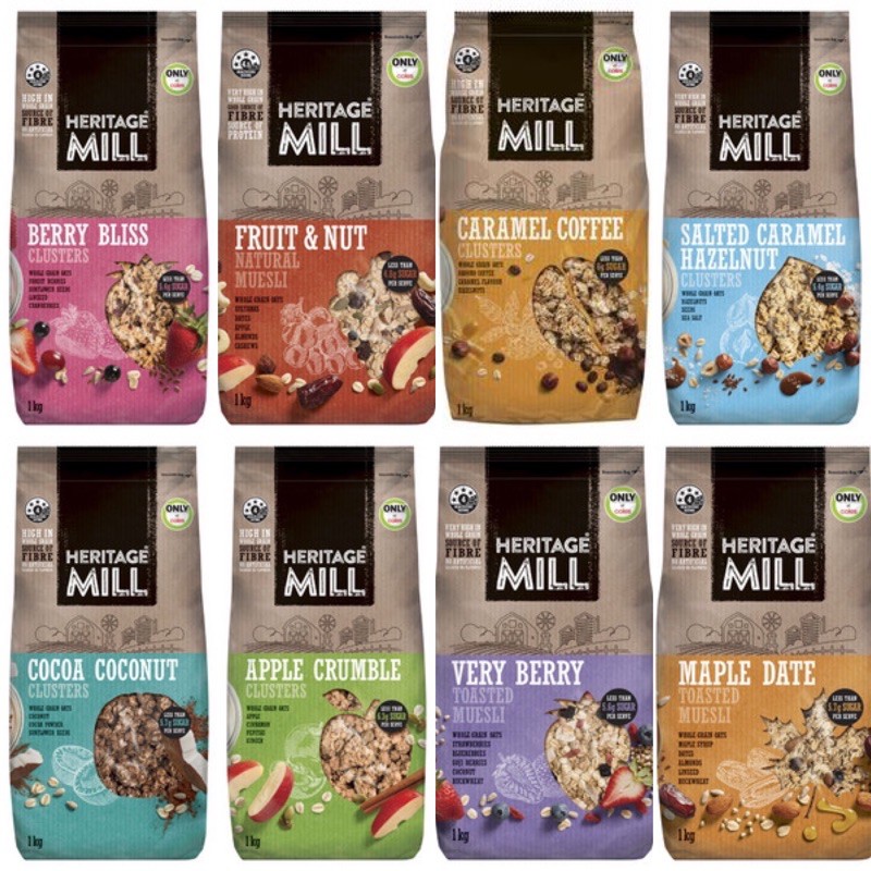 Heritage Mill Clusters/Muesli Whole Grain Goodness Oat 1kg Shopee
