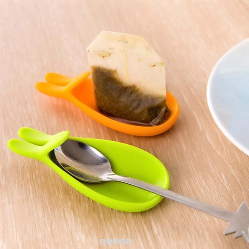 Rabbit Shape Tea Bag Holder Spoon Silicone Novelty Mug Clip Gift