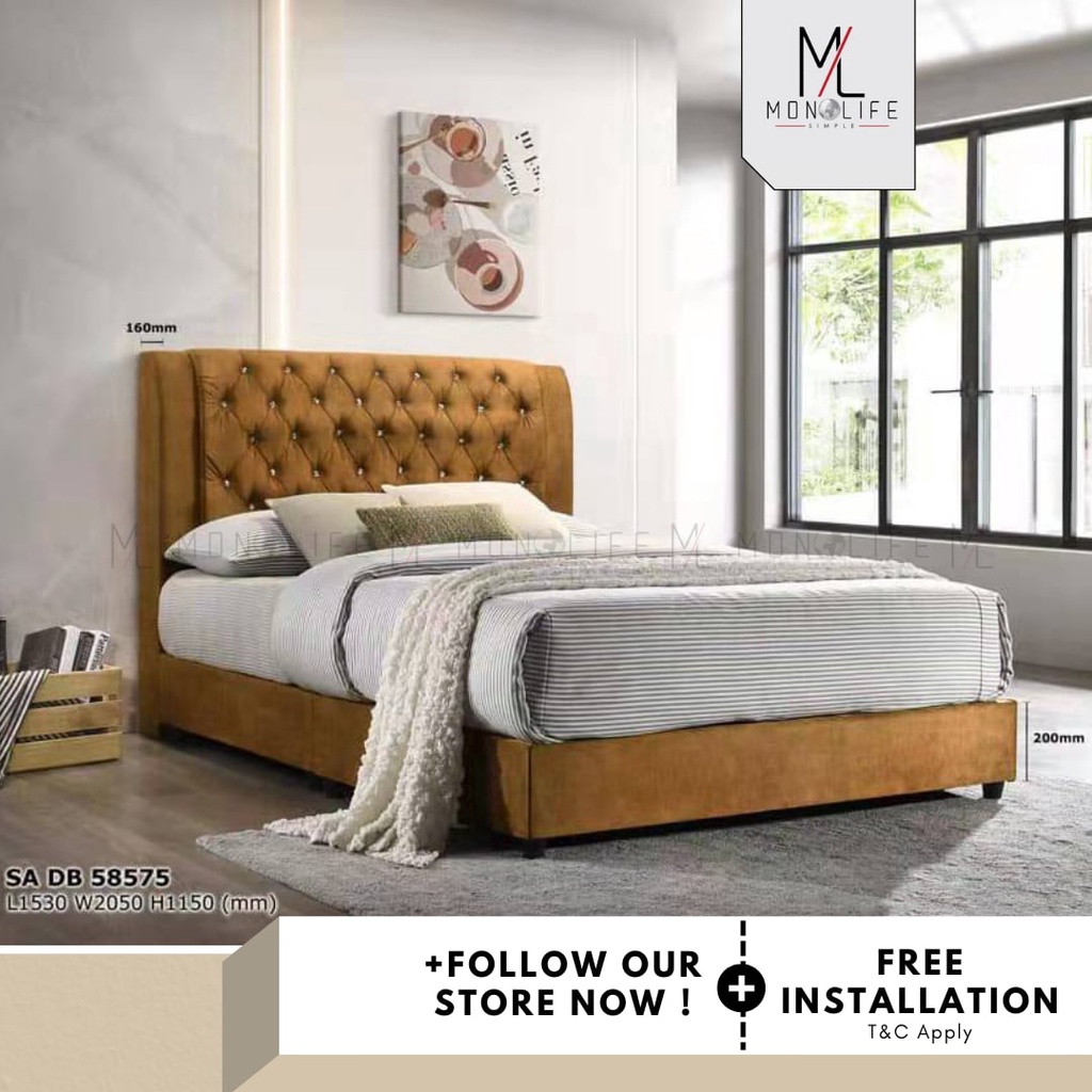 Monolife Free Installation Divan Set Queen Size / Katil 5 Kak i/ Divan