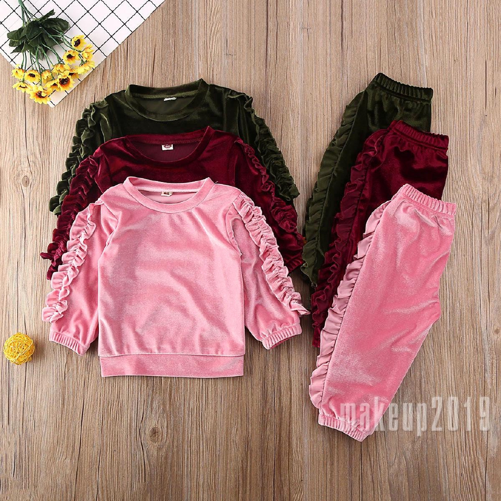 baby girl velvet tracksuit