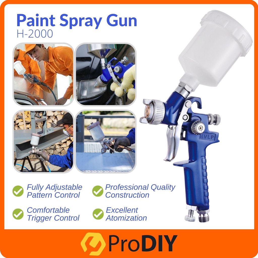 Paint Spray Gun H2000 Professional HVLP Mini Air Airbrush Painting Coating Car Aerograph Art Gravity Feed Finishing Tool