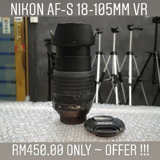 Nikon Af S 18 105mm F 3 5 5 6g Ed Vr Lens Used Shopee Malaysia
