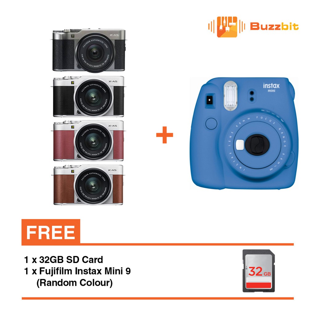 Fujifilm X-A5 XA5 XC 15-45mm Mirrorless Camera + Instax Mini 7s + 32GB  +GinzaBag | Shopee Malaysia