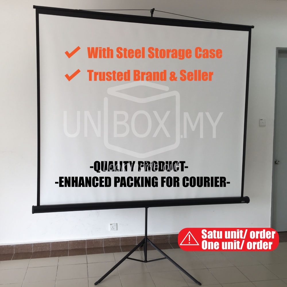 Tripod Screen Matte White Manual Projector Screen 6 7 8 Layar Skrin