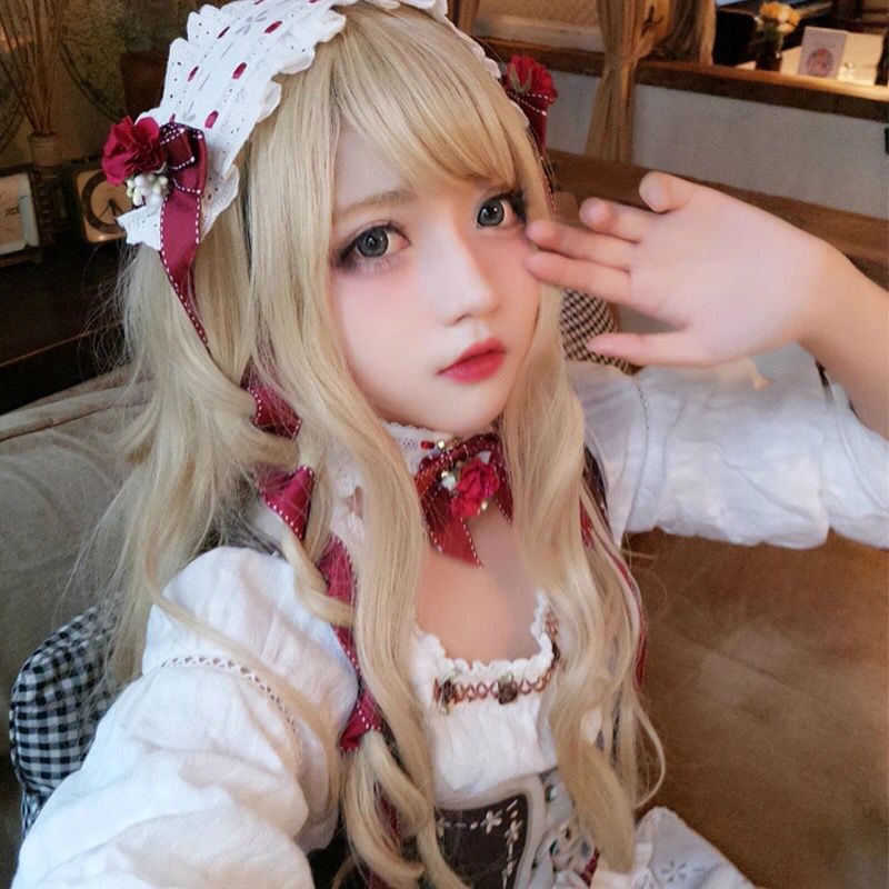 Cute Women Cosplay Wigs Long Curly Hair Extensions Party