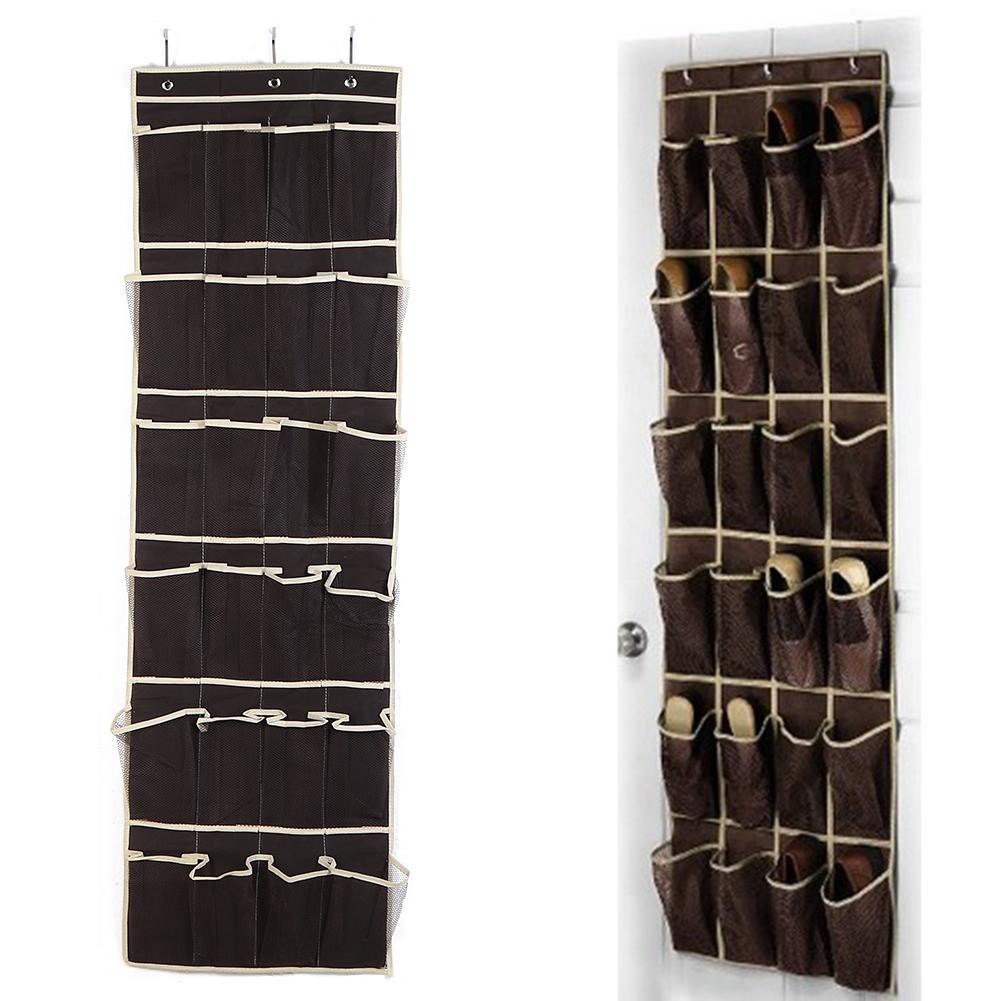 24 Pockets Hanging Storage Bag Behind Doors Shoes Bag Rack Home