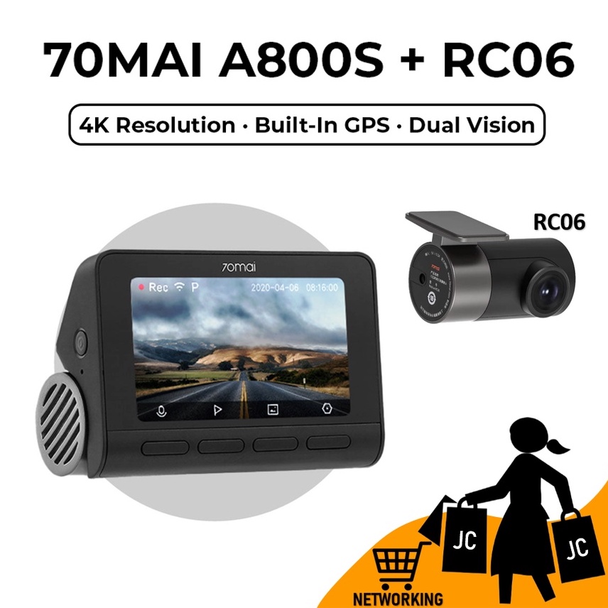 70mai A800S 4K Dash Cam Rear Cam Dual Vision Global Version A800 Adas ...