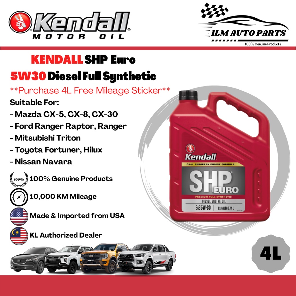 [ILM] KENDALL SHP Euro 5W30 3.785L Diesel Full Synthetic Engine Oil Car