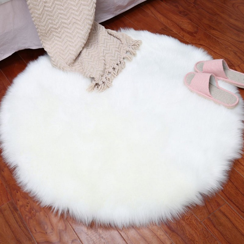 Super Soft Faux Fur Sheepskin Sofa Stool Chair Cover Rug Shaggy