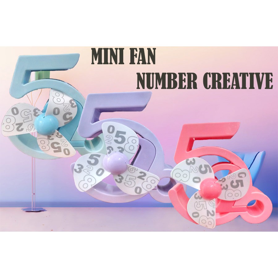 Creative Numb Life Mini Fan Usb/Kipas USB Creative Number Mini Usb Fan/Office/Desk/Cool/Rechargeable