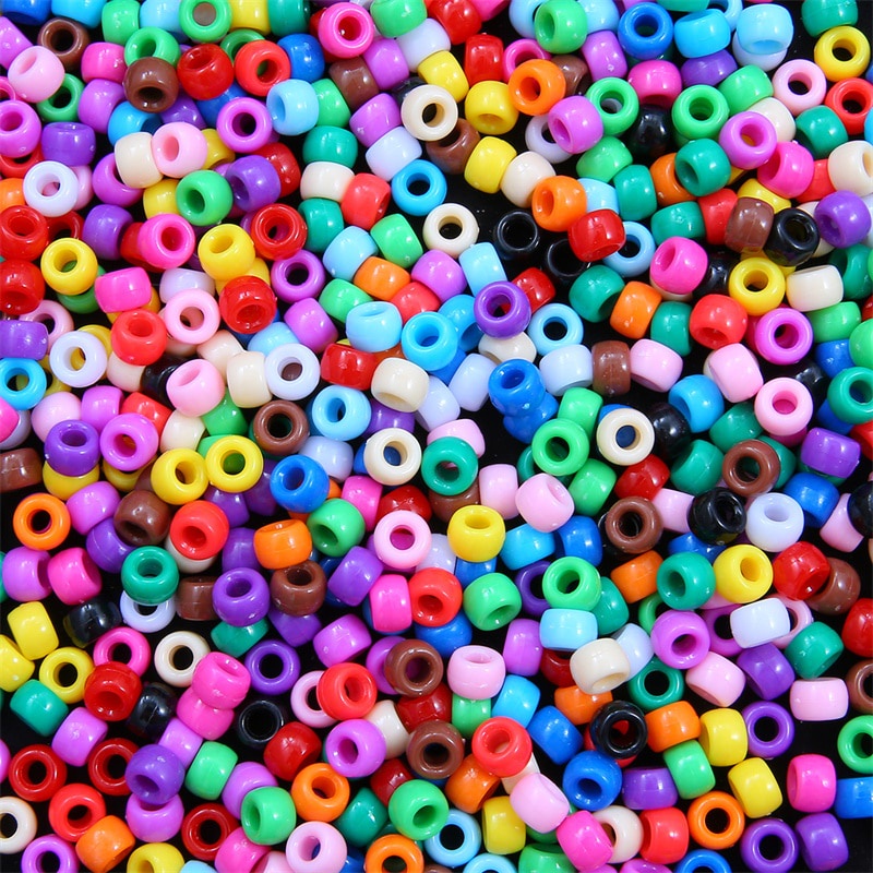 100pcs 9x6mm Round Acrylic Beads Spacer Loose Beads For Jewelry Making DIY Handmade Bracelet Accessories