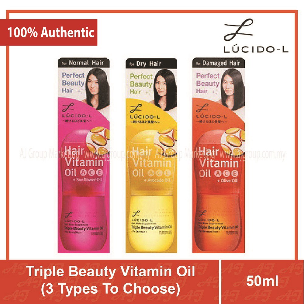 Lucido L Triple Beauty Vitamin Oil 50ml Normal Hair Dry Hair