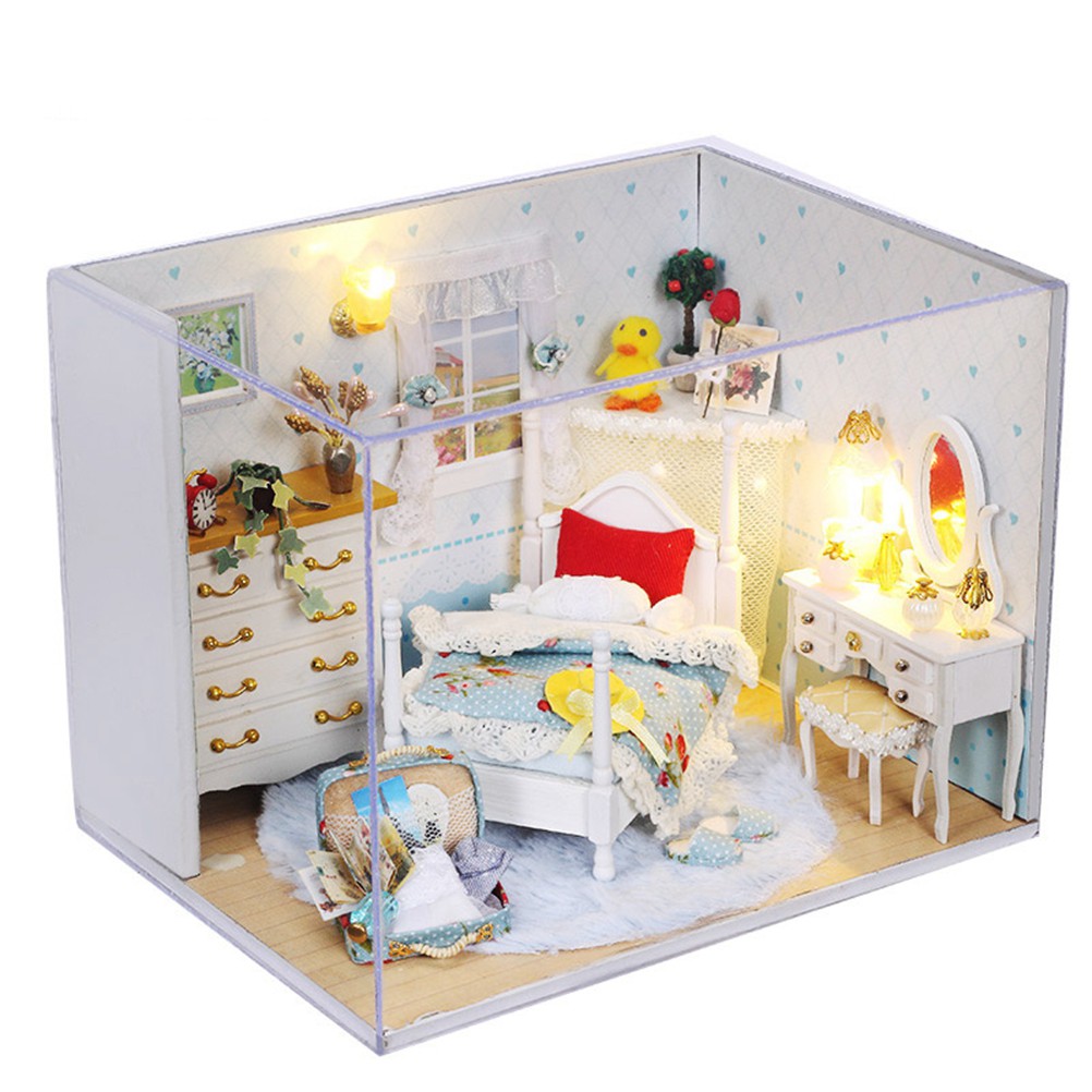 Wooden 3d Miniature Dollhouse With Furniture Doll House Birthday