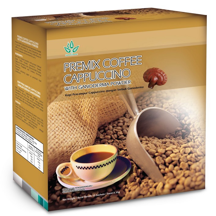 PREMIX COFFEE CAPPUCCINO WITH GANODERMA POWDER (35g x 15's) Shopee