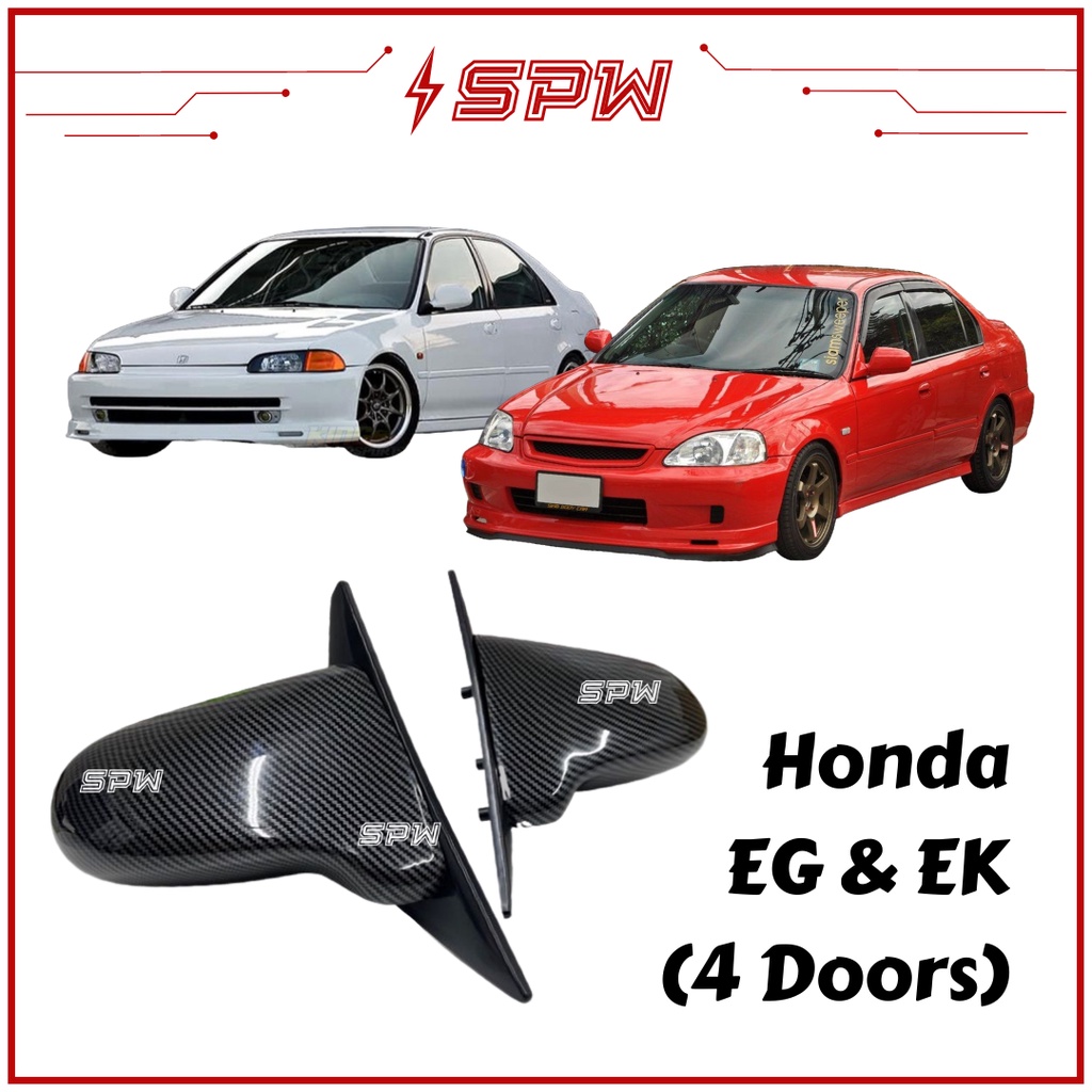 Honda Civic EG EH EK EJ Spoon Ganador Side Mirror Carbon Fiber Look (4