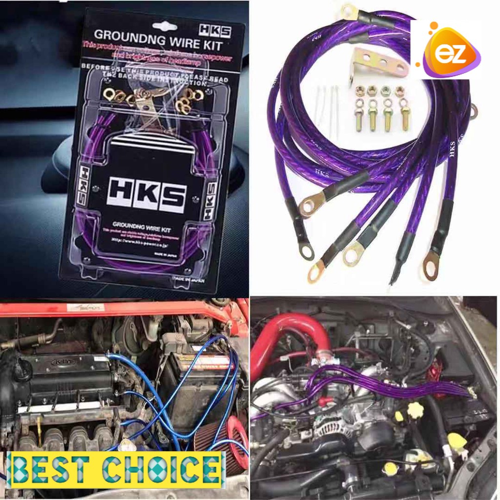 Wayar grounding kereta HKS CAR UNIVERSAL 5 POINTS EARTH SYSTEM