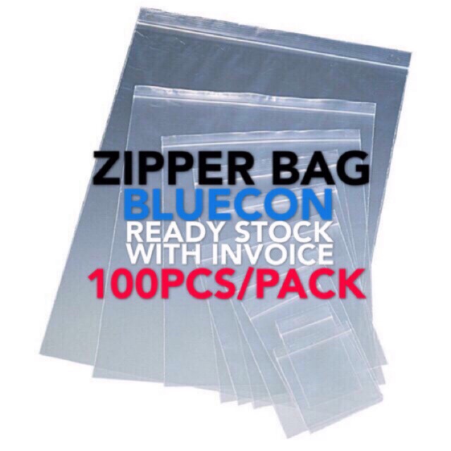 100pcs Small Medium Zipper Bag Zip Bag Lock Plastik Zip Travel 