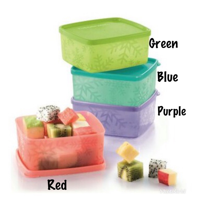 🌈Tupperware Snowflake Square Round (1) 400ml