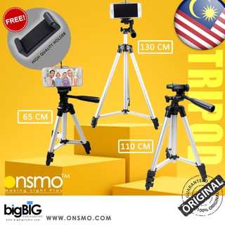 Onsmo Lightweight LW-1 Tripod 65cm / 110cm / 130 cm for livestream and travel with free handphone holder for handphone