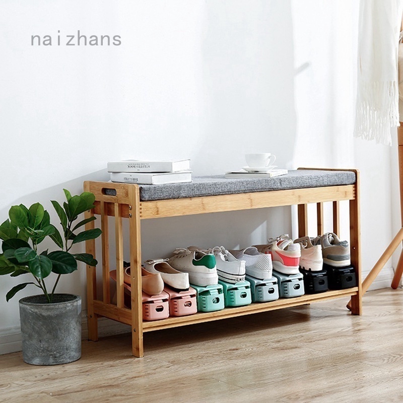 Naizhans Hot Double Shoe Rack Adjustable Slipper Table Shopee Malaysia