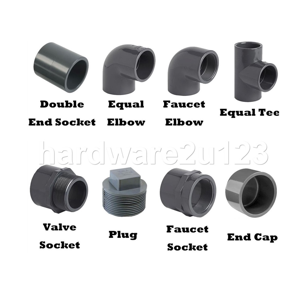 PVC Fitting Connector 15mm 20mm 25mm Socket Elbow Tee PT Socket Valve