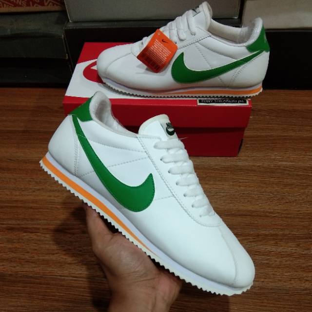 nike cortez green orange