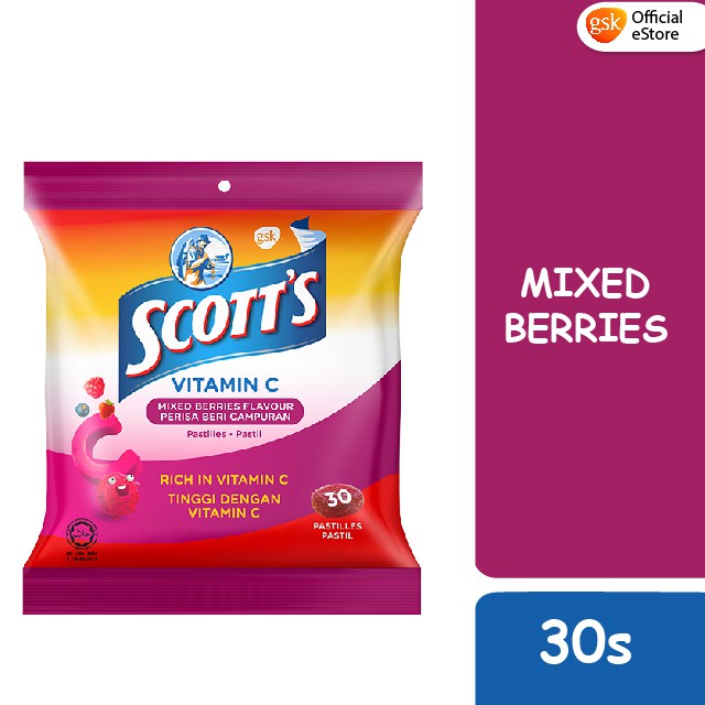 Scott's Vitamin C Pastilles Children Supplement 2 Flavours (1 x 30's