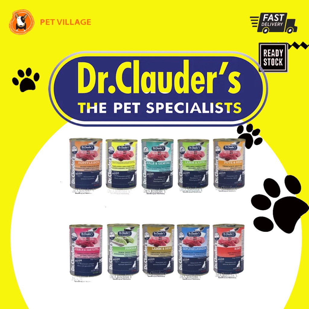 DR. CLAUDER'S Selected Meat Dog Canned Food 400g (Junior/Beef/Duck/Lamb/Poultry Heart/Turkey/Veal/Venison