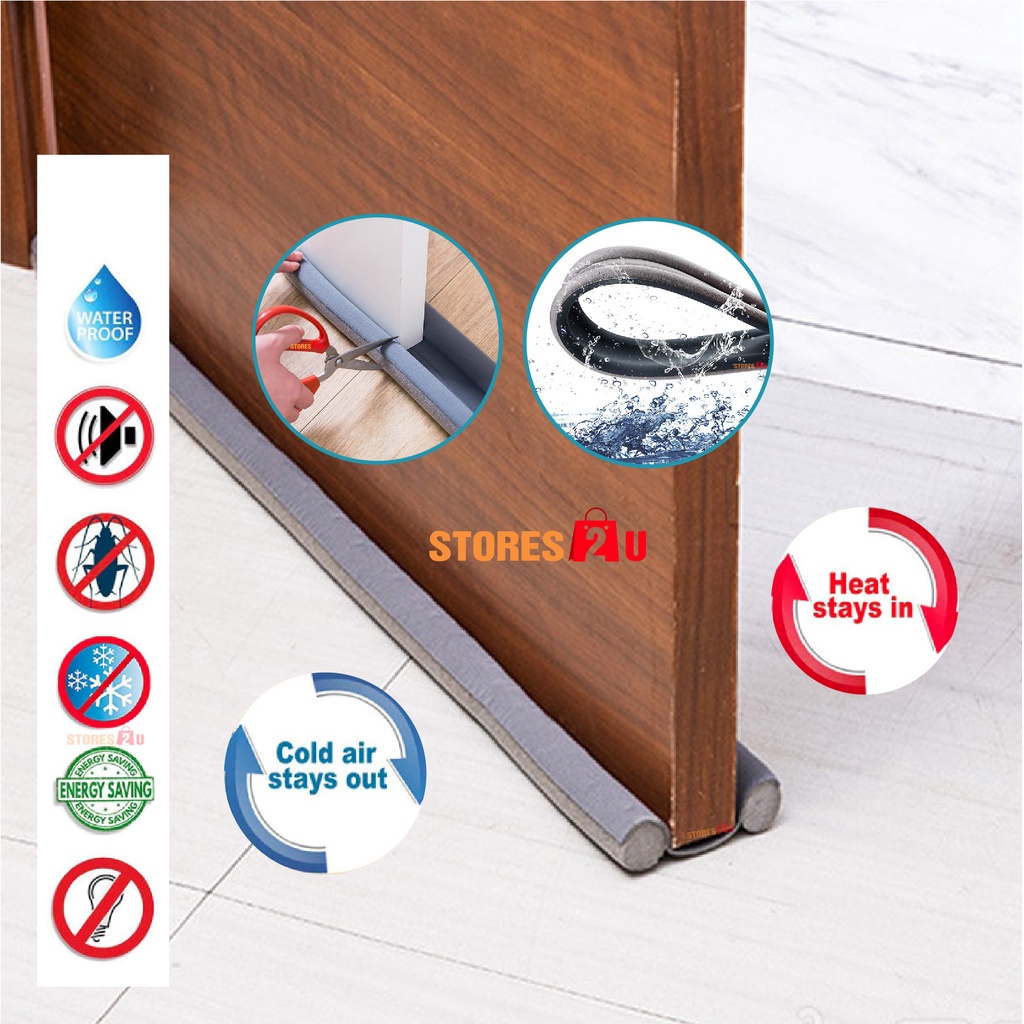 Buy 95cm Flexible Door Gap Bottom Seal Soundproof Wind Dust Blocker Doorstop Sealing Strip Foam Penutup Bawah Pintu 门缝底密封隔音条 Seetracker Malaysia