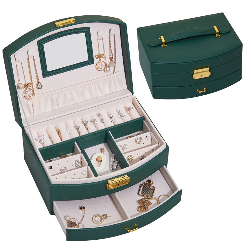 GDeal Double Layer Jewelry Storage Box Ladies Decorative Accessories Jewelry Organizer