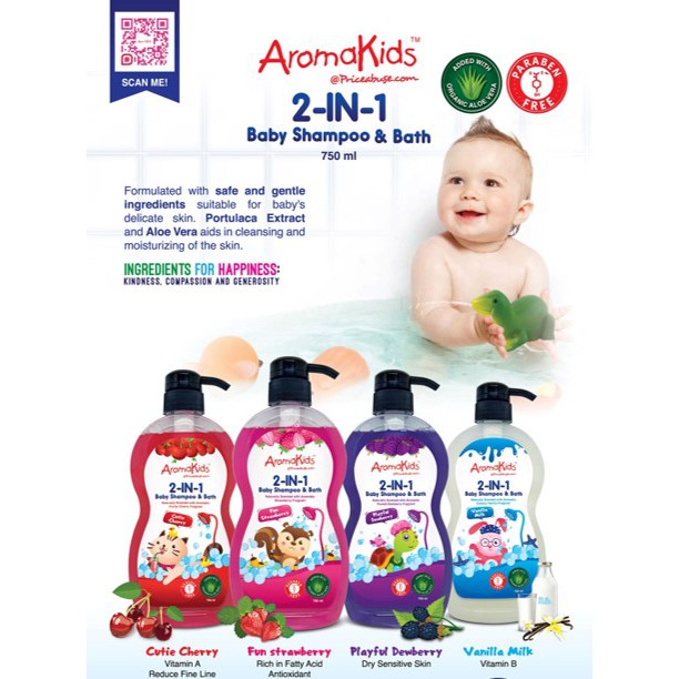 AromaKids 2in1 Baby Shampoo & Bath 750ml Shopee Malaysia