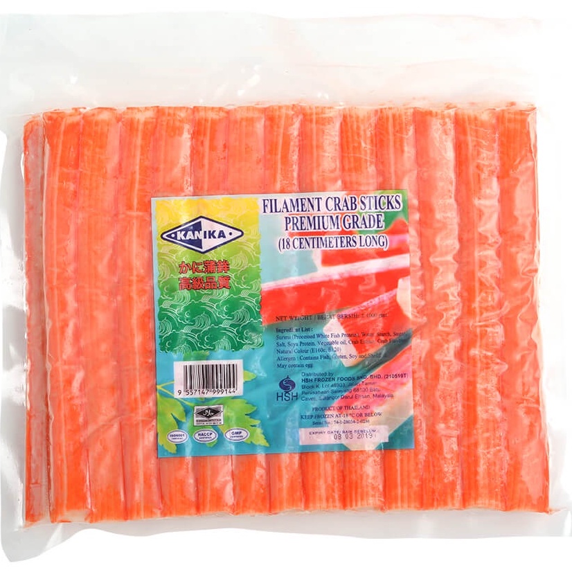 Frozen Kanika Filament Crab Stick 18cm 1kg Halal [DELIVERY AREA KL, PJ & SELF PICKUP ONLY