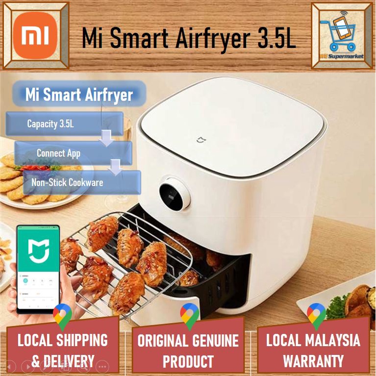 MIJIA Smart Air Fryer 3.5L OLED Display, Oil-free & Smoke-free Fryer, Non-stick Cookware