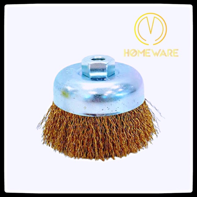 SSJ Cup brush UNION 3“ M10x1.5mm brass coated steel wire heavy duty Shopee Malaysia