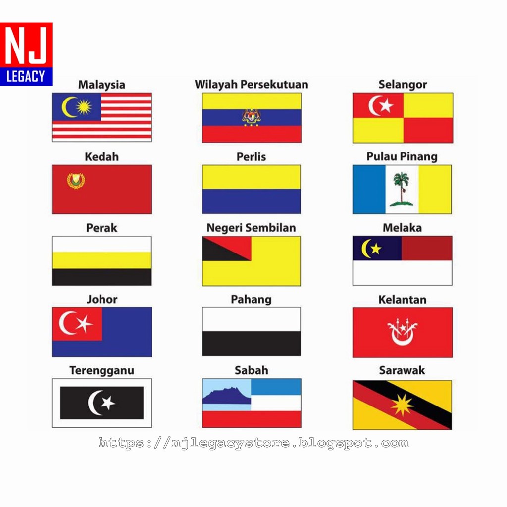 Set Bendera Semua Negeri 2 X 4 Set 2 X 4 All States Flag Polymesh 