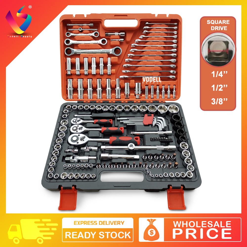 SATAGOOD 150PCS Ratchet Box Socket Set Box Set Spanner Set Wrench Set