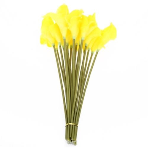 20PCS ARTIFICIAL CALLA LILY FLOWER BOUQUET PARTY WEDDING DECOR (YELLOW