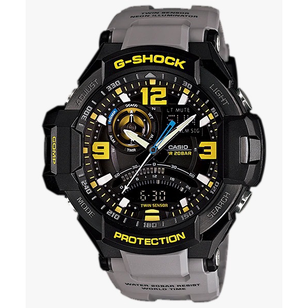 Casio G-Shock GA-1000-8A Gravitymaster Twin Sensor Aviation Analog ...