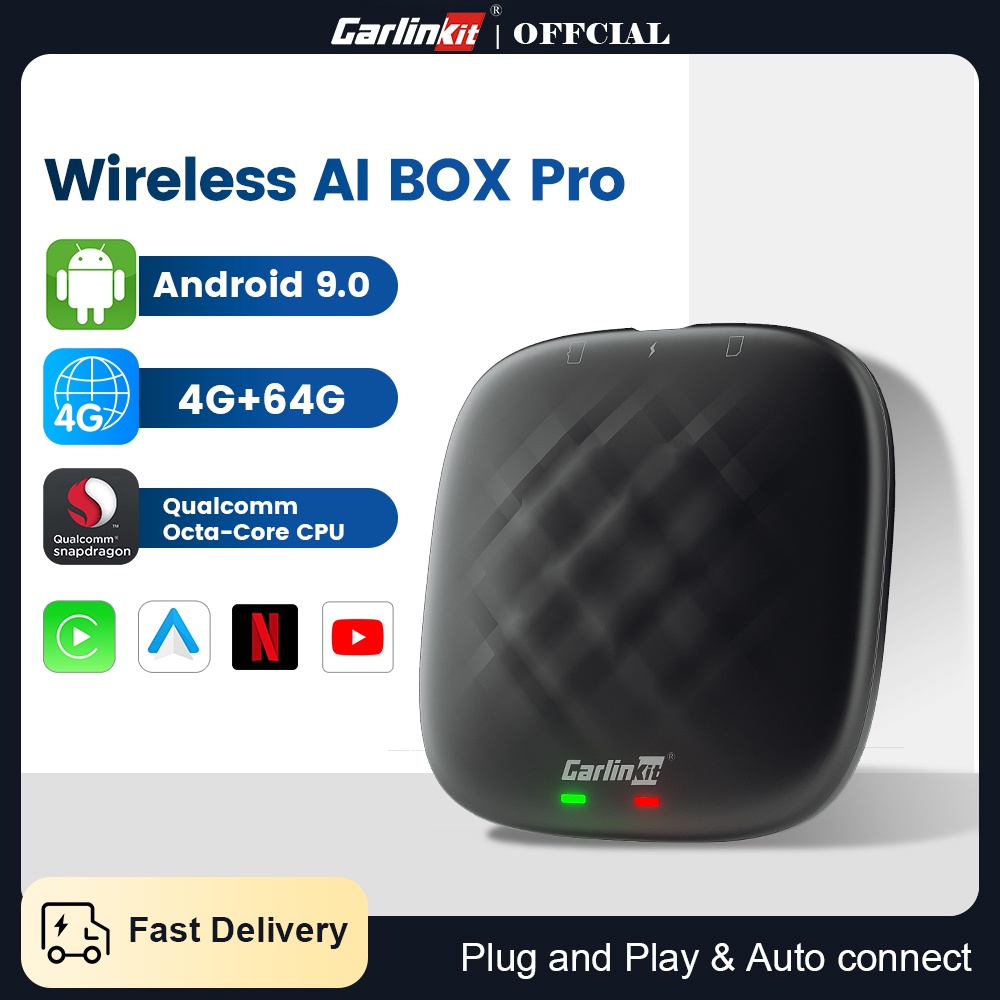 Carlinkit Wireless CarPlay AI Box Adapter 4GLTE Cellular for Benz/BMW