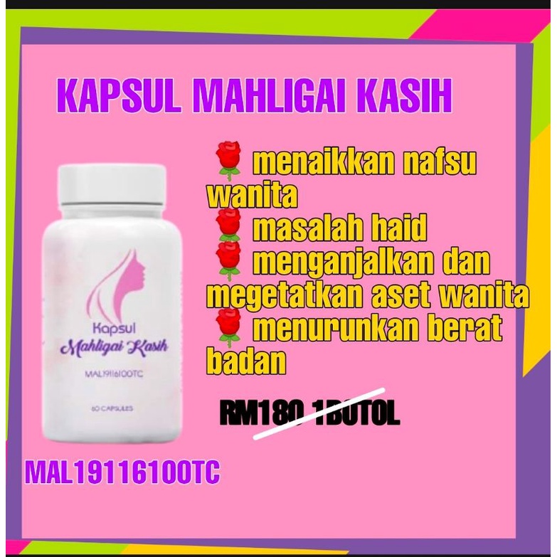 Buy 🌷HARGA MURAH+FREE GIFT🌷KAPSUL MAHLIGAI KASIH RAWATAN DALAMAN 