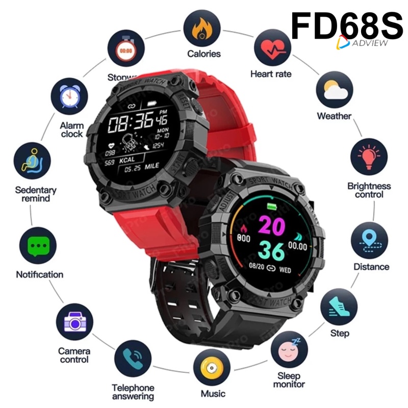 【AE】2021 NewFD68s waterproof heart rate sleeping monitoring smart watch 1.44 Inch Round Screen Health Curved Screen Bluetooth Call Watch