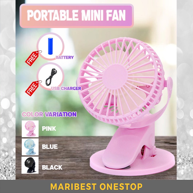 Rechargeable 360 Adjustment Portable USB Clip Cooling Fan Baby Stroller Office Table USB Charge Small Kipas 迷你夾子風扇