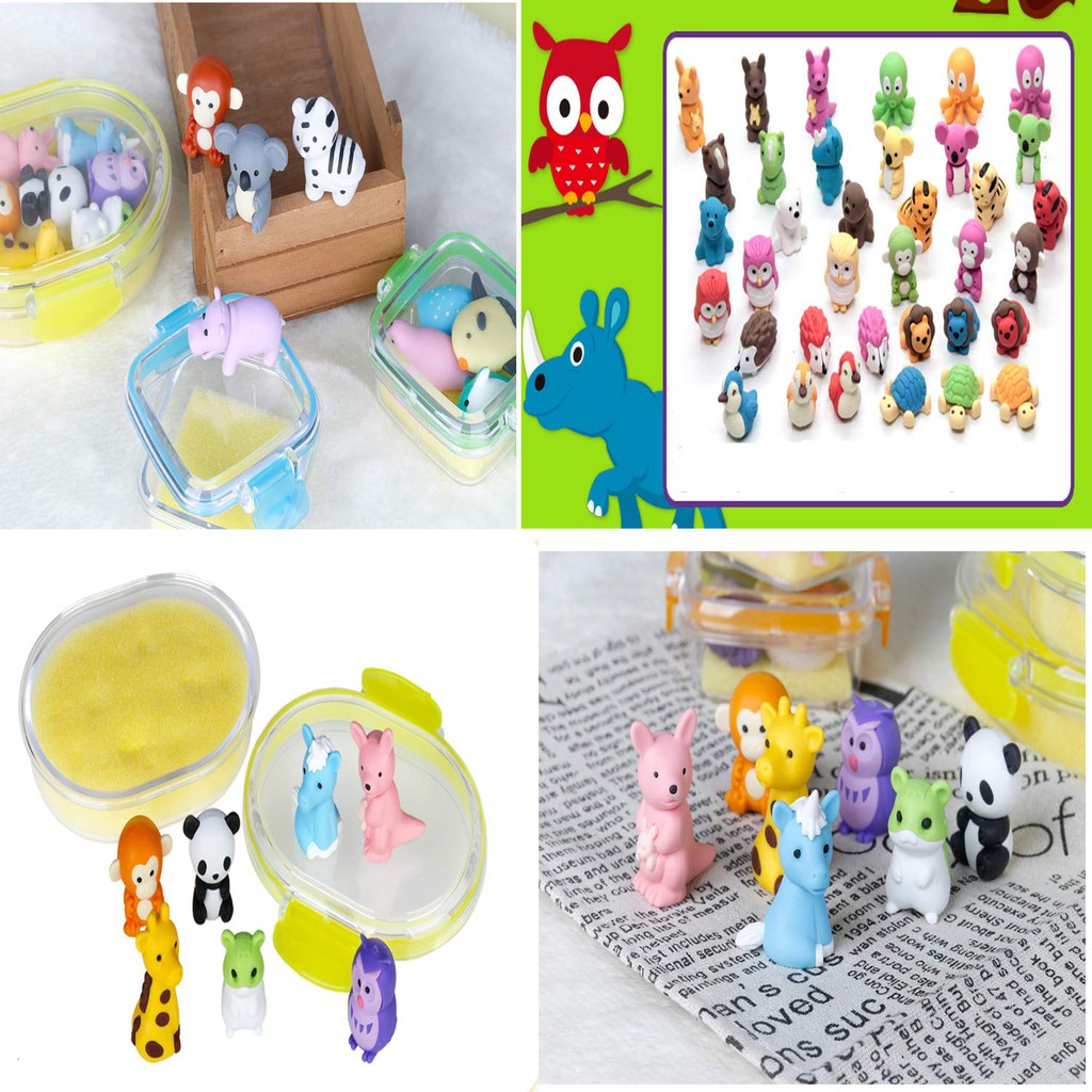 36 Pcs Animal Erasers, Non-Toxic Pencil Erasers, Removable Assembly Zoo  Animal Puzzle Erasers Toys | Shopee Malaysia