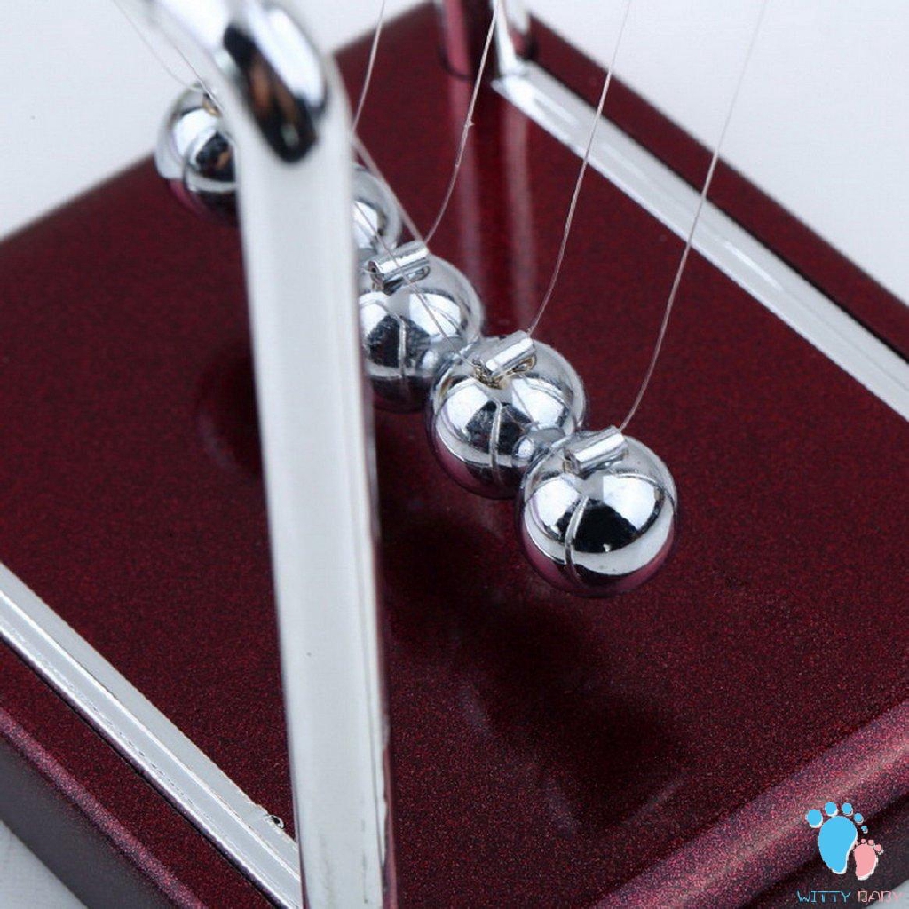 【Witty】Newton's Cradle Newton's Rocker Steel Balance Ball Science Physics Momentum Pendulum Home Desk Deco