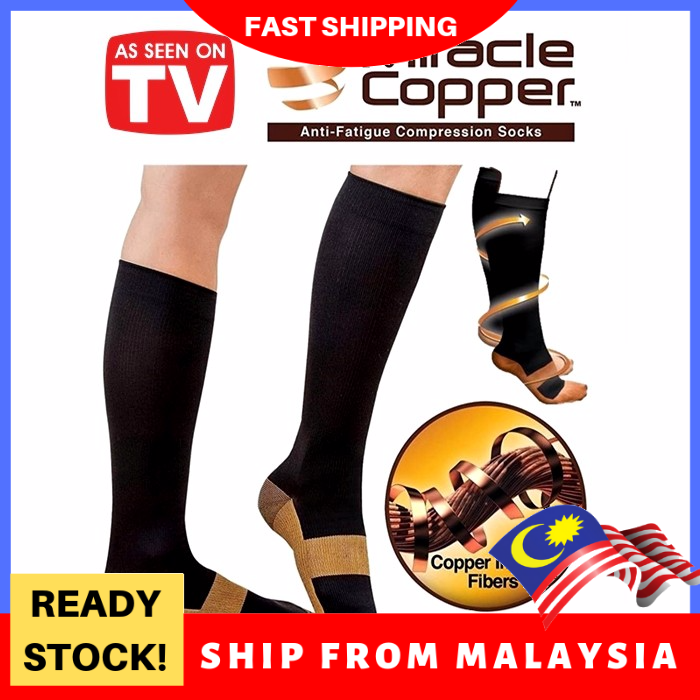 Comfortable Relief Soft Unisex Miracle Copper Anti-Fatigue Compression Socks