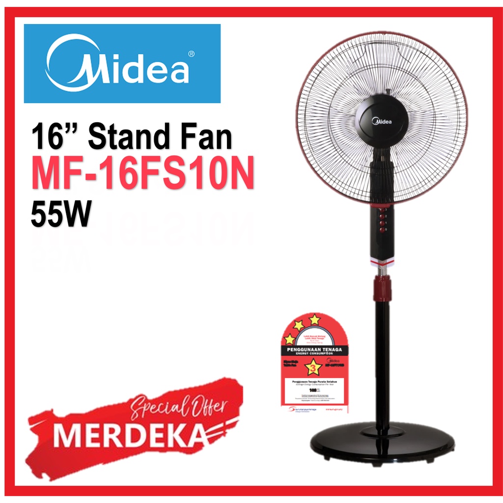 Midea 16 Stand Fan Mf 16fs10n Elba 16 Esf J1656 Bk Khind Sf16e Toshiba F Lsa10 W Mistral Msf1800eb 18 Shopee Malaysia