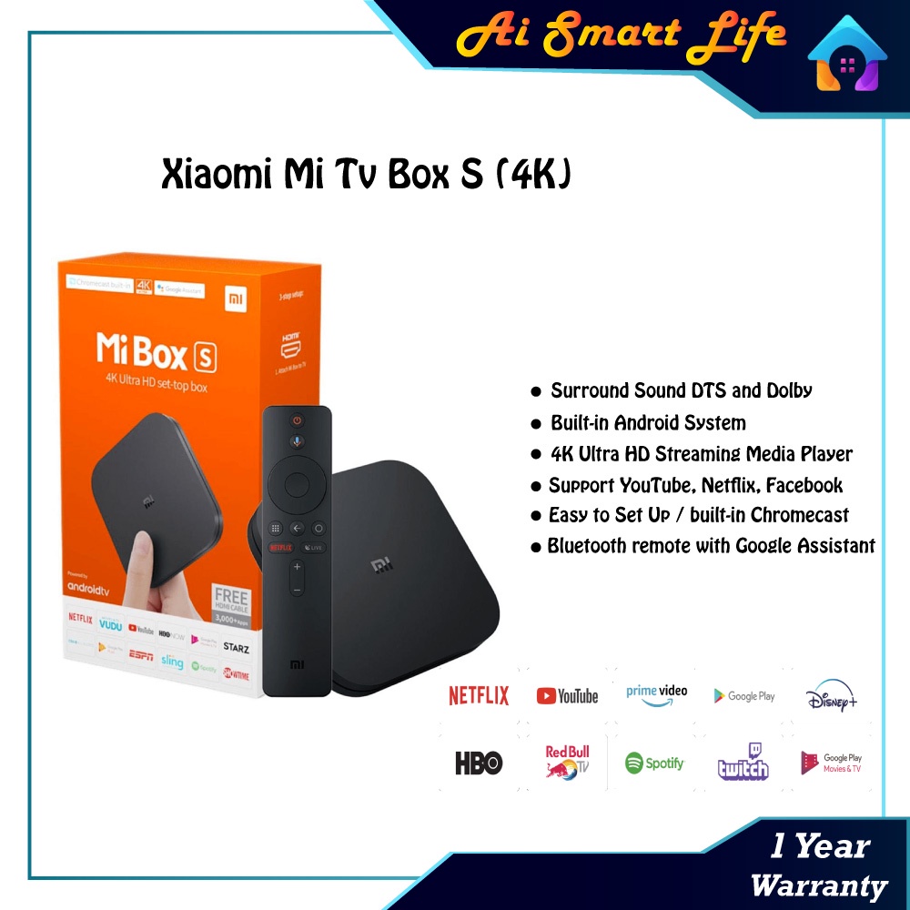 Xiaomi Mi Box S [4K Resolution Builtin Android Google Play] 1