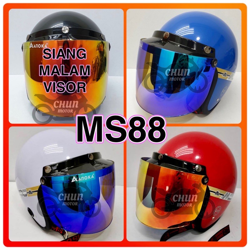 HOT SALES ORIGINAL MS88 HELMET TOPI MOTORCYCLE + SIANG MALAM VISOR ANOKA (SIRIM LULUS) HELMET MURAH