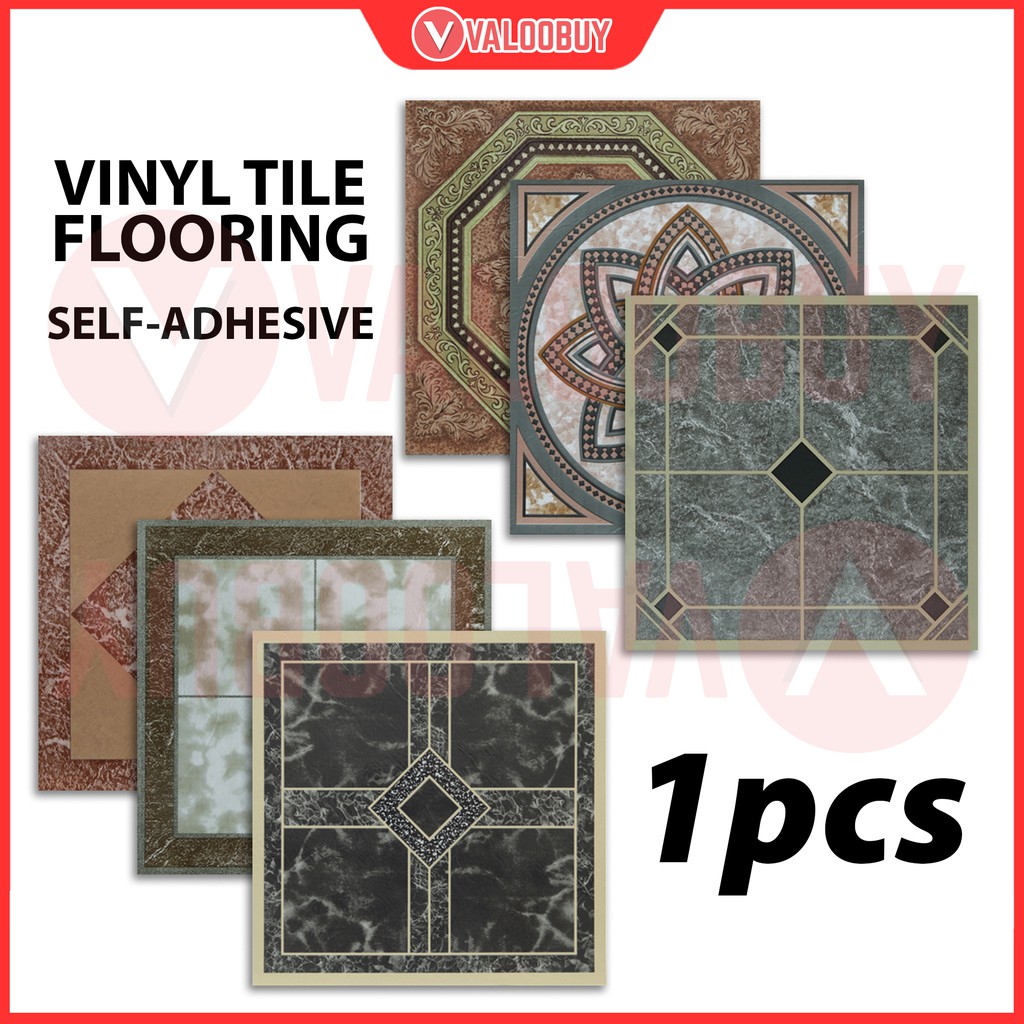 1pcs Vinyl Flooring Square Tiles Sticker Lantai Vinyl 